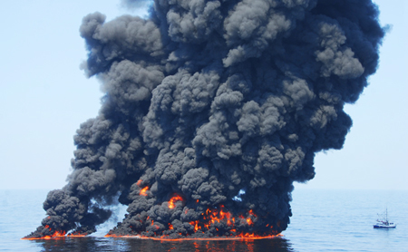 Deepwater Horizon controlled burn
